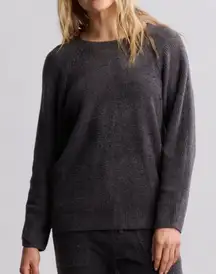 EUC Barefoot Dreams CozyChic Lite Rib Blocked Pullover Sweater, Carbon, Sz XS