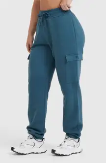 Oner Active All Day Cargo Joggers Sz Medium Teal Blue Pocket Sweatpants