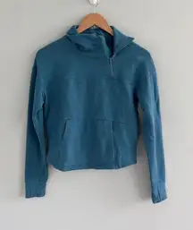 The North Face Pullover Sweatshirt Womens Size Small Quarter Zip Crop‎ Top Blue