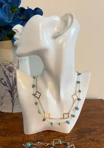 4PCS Chic Faux Turquoise Ocean-Inspired Jewelry Set NWT