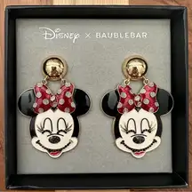 Disney BAUBLEBAR Minnie Mouse Large Black & Red Earrings New