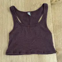 Free People Tank Top Cropped Ribbed Size XS Brown