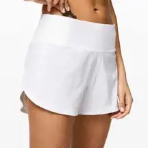 Lululemon speed up short LONG updated fit Size 10 tall white sold out lined