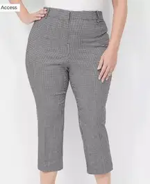 Lane Bryant Trouser Size 18 Cropped Black Gingham Slim Capri Pant