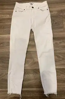 Paige Verdugo Crop Raw Edge Jeans Size 25 White
