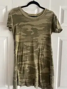 Current Elliot‎ Women's 1 Army Camo Small Knit Tee Dress Distressed Casual