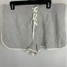 Offline By Aerie Lace Up Sweat Shorts Grey XL NWT