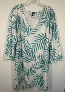 Portocruz Swim suit cover up Sheer 3/4 sleeve size 3XL