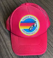Aviator Nation San Francisco CA Red Trucker Hat Snapback RARE