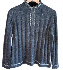 Woolrich Women’s Sz Medium Gray 1/4 Zip Sweater Gray Speckled