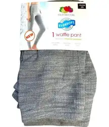 Fruit of the Loom Gray Waffle Pant EverSoft Cotton Women's XXL (20) NWT