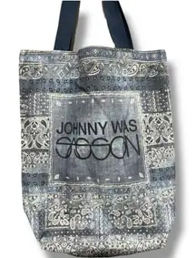 JOHNNY WAS x SASSON Limited Edition Collab Canvas Tote in Denim Blues