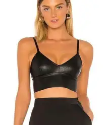 Faux Leather Longline Bralette