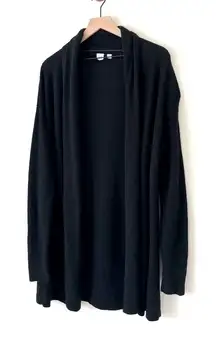 GAP Black Wool Blend Longline Duster Open Cardigan Sweater Women’s Large
