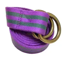 J.CREW Purple Green Striped Canvas Belt