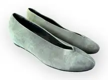Soft Surroundings Fabrizia shootie wedge shoes in gray suede