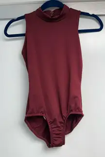 Burgundy leotard bodysuit 