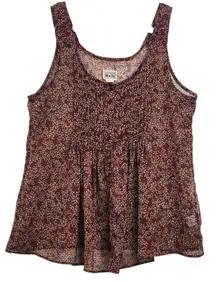 Converse Brown Sheer Floral Tank Top- XL EUC