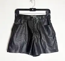 Abercrombie & Fitch Black Pleather Shorts Size 2 Curve Love High Rise