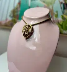 Topshop Gold Tone Chunky Rope Chain Necklace Textured 3D Pendant Y2K