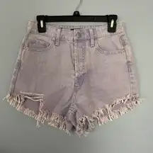 Purple Denim Shorts