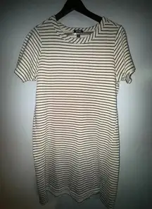 Buffalo David Bitton Everyday‎ black Striped Short Sleeve Dress M