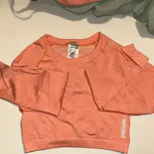 seamless orange crop top - medium