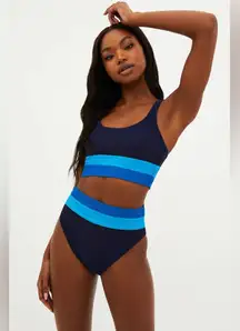 Beach Riot Heidi Bikini Top Marine Colorblock, Size Large, $98