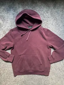 H&M Women’s Relaxed Fit Burgundy Maroon Drawstring Hoodie 