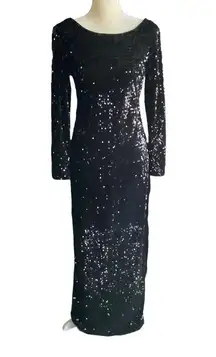 stunning black sequin gown-size 6