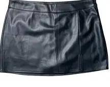 Aeropostale Soft Faux Leather Black Mini Skort Size XL