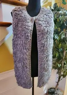 Xhilaration Gray Faux Fur Sweater Vest Size Large