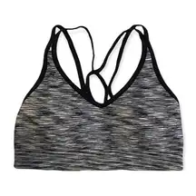 Black and Grey Strap Racerback Sports Bra Size Medium