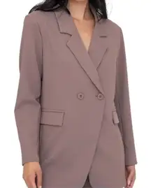 MONO B in a pinch‎ jacquard stripe blazer in taupe size medium Athleisure work