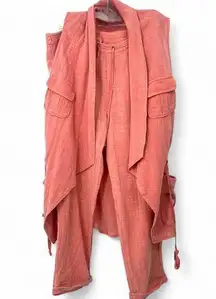 Wearables XCVI | L | Set Pants Vest Sleeveless Top 2 Piece Linen Lagenlook