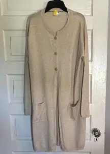 J. Jill Cream Wool Blend Sweater Cardigan with Button Details