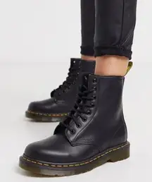 black doc marten combat boots