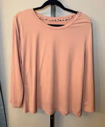 AnyBody Dusty Rose Crew Neck Long‎ Sleeve Lounge Shirt Medium