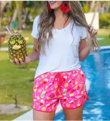 Jess Lea Cocktail Drink Print Activewear Shorts Size Large