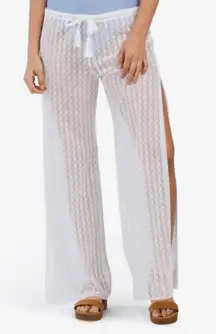 BECCA split leg white coverup crochet beach pants