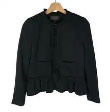 J. Crew Black The Going Out Ruffle Blazer Jacket 00