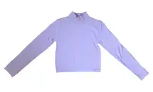 ZARA Lavender Ribbed Cropped Mock Turtleneck Womens M NWOT Lightweight Knit Top