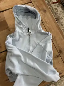 light blue cropped hoodie