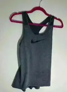 Nike Womens Dri-Fit Pull Over Sleeveless Tank Top Gray Size Small