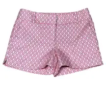 Ann Taylor Loft Low Rise Geometric Print Textured Shorts Pink 0