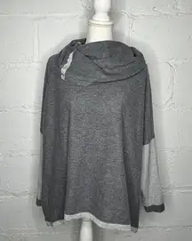 Cabi Women's Gray 3996 ATC Oversized Cowl Neck Sweatshirt Size Medium