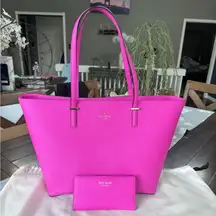 Kate Spade  medium harmony tote & Stacy wallet Snapdragon pink