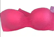 NWT pink bikini top 32D  Bae push up bikini ruched removable straps