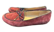 Crown & Ivy  Women's Farrah Suede Driving‎ Mocs Burgundy Loafers Size 7.5 M