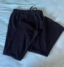black open leg sweatpants